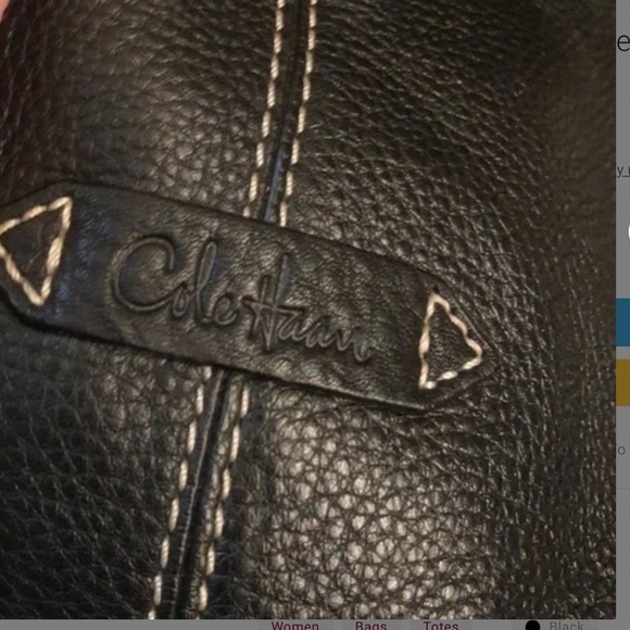 Cole Haan Black Pebbled Tote Purse - Picture 3 of 7